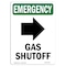 Signmission Safety Sign, OSHA EMERGENCY, 10" Height, Rigid Plastic, Gas Shutoff (Right Arrow), Portrait OS-EM-P-710-V-10505 - alternate 1